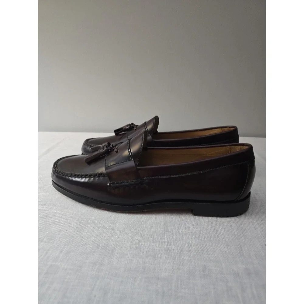 Brass Boot Walking Gloves Men's Burgundy Tassel Loafers Dress Shoes Size 9.5